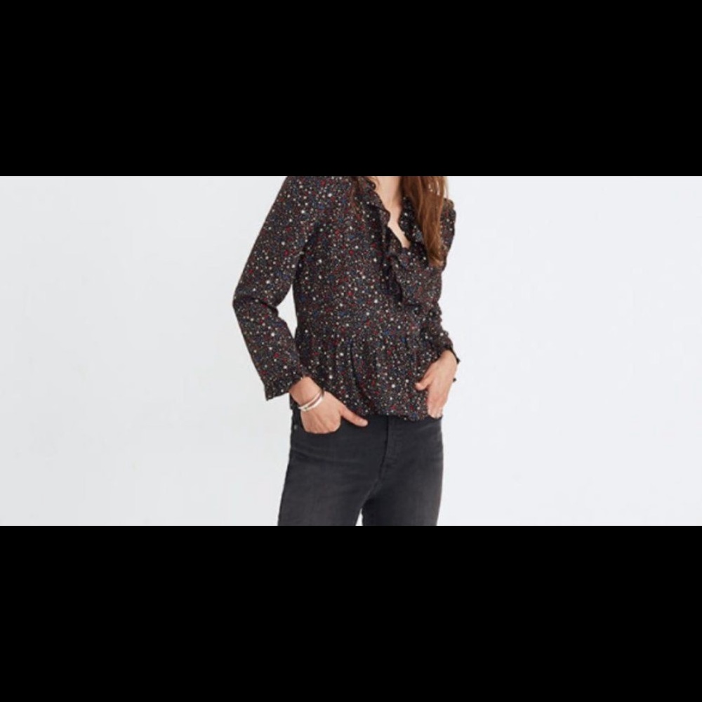 MADEWELL STARRY NIGHT SILK RUFFLE
HEM WRAP - Picture 3 of 16